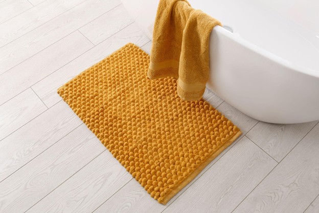 Bathroom Rug in Front of Bath Tub