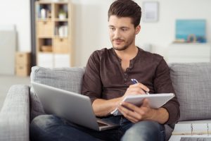 Man Looking For Apartments Online