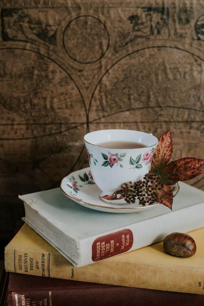 tea cup decoration on book