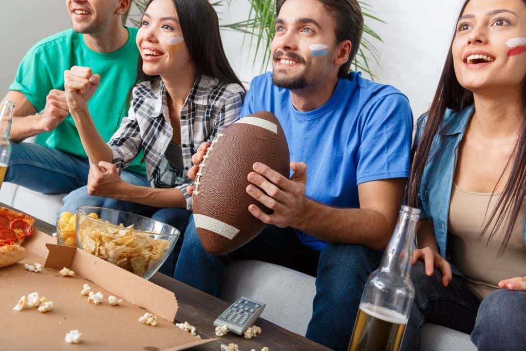 People Having Fun Watching the Superbowl