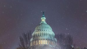 Snowing in Washington DC