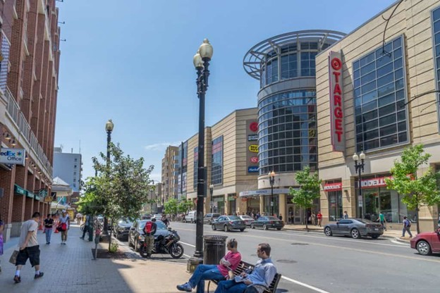 Columbia Heights DC Busy Neighborhood Stores and Restaurants