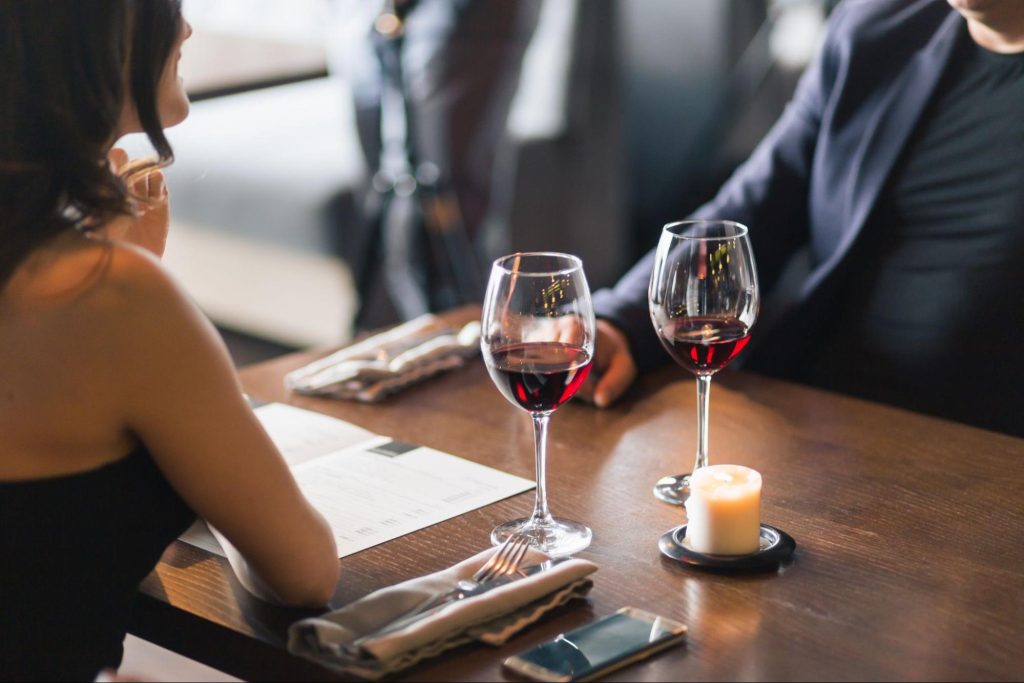 Man and Woman Sitting at a Logan Circle Restaurant on a Date Night