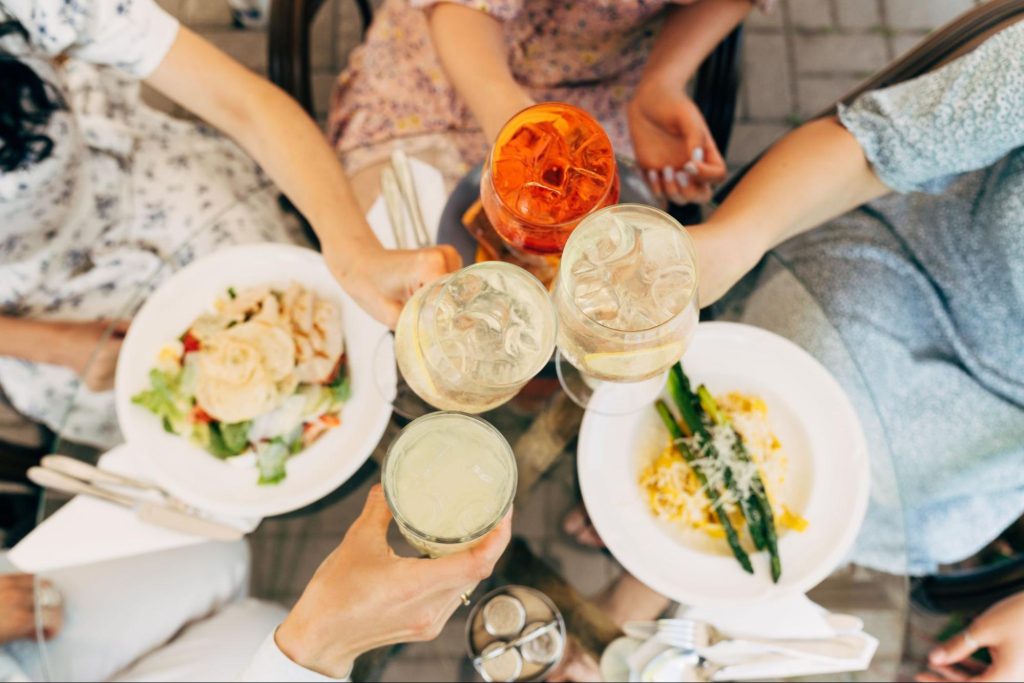 Friends Hanging Out at a Dupont Circle Restaurant Spot